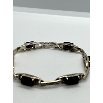 925 STERLING SILVER  AGATE & MARCASITE BRACELET