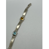 925 STERLING SILVER  PERIDOT, TOURMALINE, TOPAZ & CITRINE BRACELET