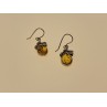 Vintage 925 Sterling Silver Amber Earrings