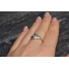 925 Sterling Silver Morganite & Jewelry Glass Ring Size 8