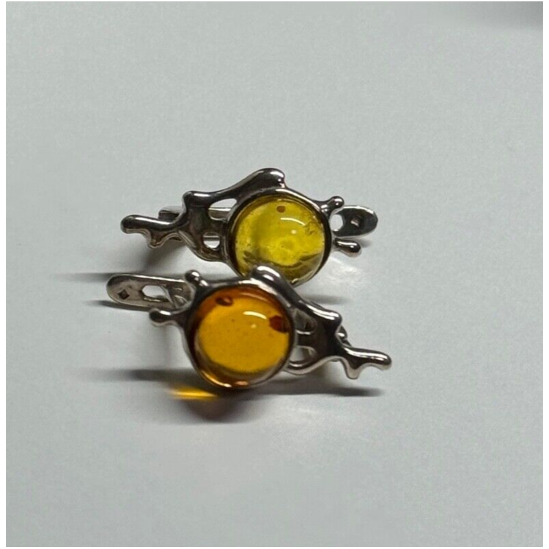 925 Sterling Silver Amber Earrings