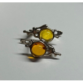 925 Sterling Silver Amber Earrings