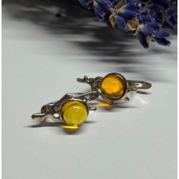 925 Sterling Silver Amber Earrings