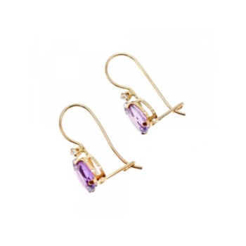 10K YELLOW GOLD TOURMALINE & DIAMOND EARRINGS