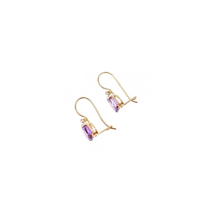 10K YELLOW GOLD TOURMALINE & DIAMOND EARRINGS