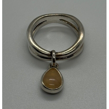 925 Sterling Silver Agate Ring Size 6