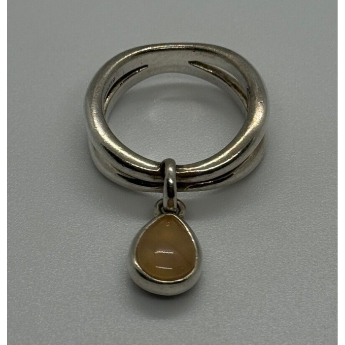 925 Sterling Silver Agate Ring Size 6