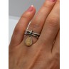 925 Sterling Silver Agate Ring Size 6