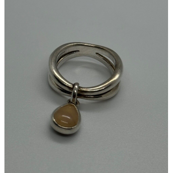 925 Sterling Silver Agate Ring Size 6