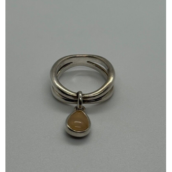 925 Sterling Silver Agate Ring Size 6