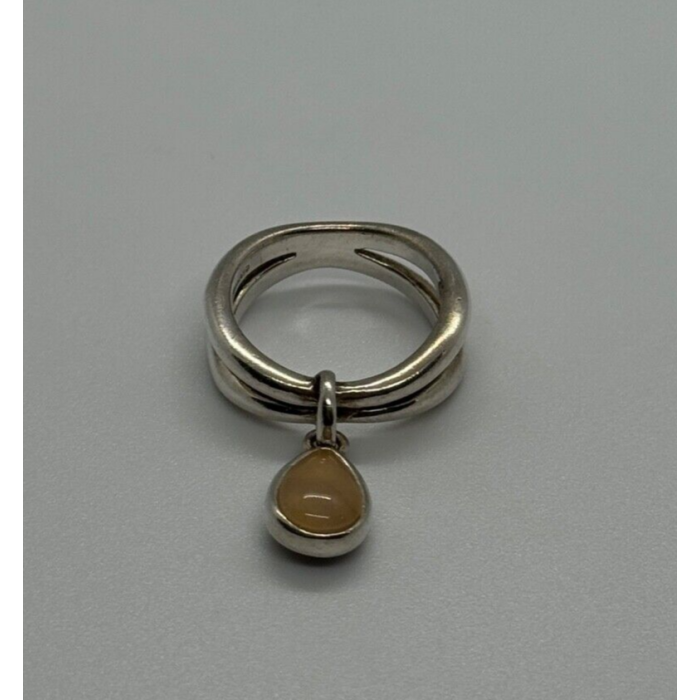925 Sterling Silver Agate Ring Size 6