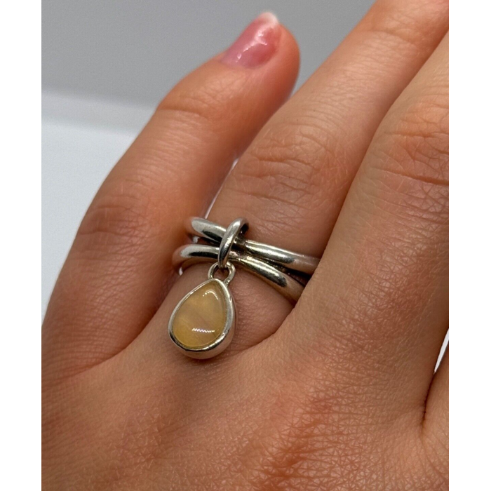 925 Sterling Silver Agate Ring Size 6