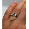 925 Sterling Silver Agate Ring Size 6