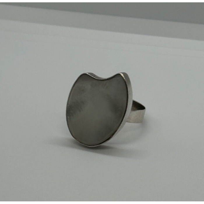 925 Sterling Silver Abalone Shell Ring Size 12