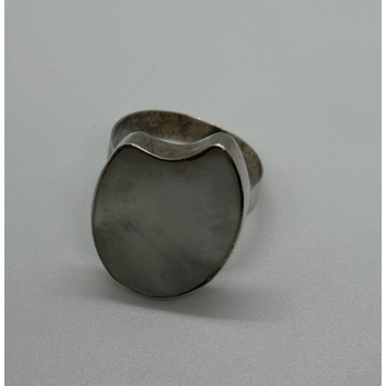 925 Sterling Silver Abalone Shell Ring Size 12