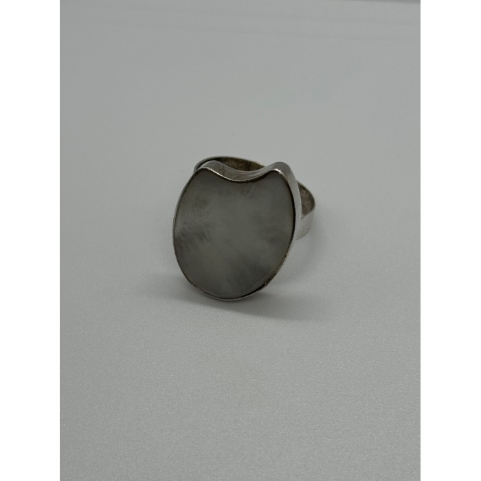 925 Sterling Silver Abalone Shell Ring Size 12