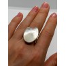 925 Sterling Silver Abalone Shell Ring Size 12