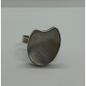 925 Sterling Silver Abalone Shell Ring Size 12