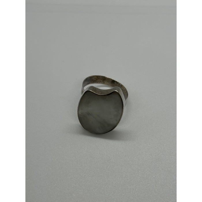 925 Sterling Silver Abalone Shell Ring Size 12