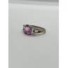 925 Sterling Silver Pink & White Spinel Ring Size 6