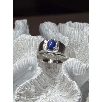 Men's 925 Sterling Silver Star Sapphire Ring Size 8.5