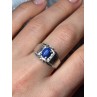Men's 925 Sterling Silver Star Sapphire Ring Size 8.5