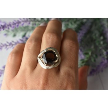 925 Sterling Silver Hessonite Ring Size 9