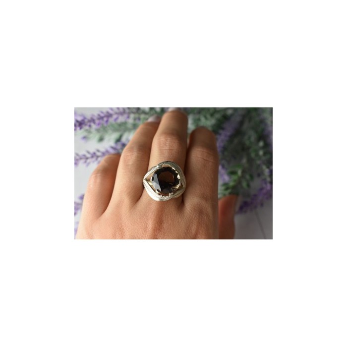 925 Sterling Silver Hessonite Ring Size 9