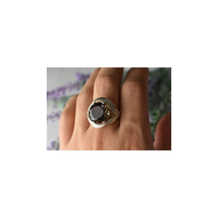 925 Sterling Silver Hessonite Ring Size 9