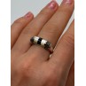 925 Sterling Silver Abalone, Enamel & Marcasite Ring Size 7