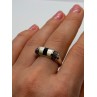925 Sterling Silver Abalone, Enamel & Marcasite Ring Size 7