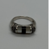 925 Sterling Silver Abalone, Enamel & Marcasite Ring Size 7