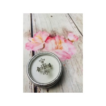 925 Sterling Silver Small Colorless Topaz Ring Size 8