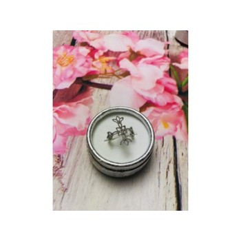 925 Sterling Silver Small Colorless Topaz Ring Size 8