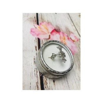 925 Sterling Silver Small Colorless Topaz Ring Size 8