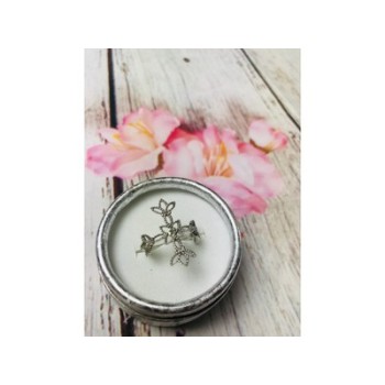 925 Sterling Silver Small Colorless Topaz Ring Size 8