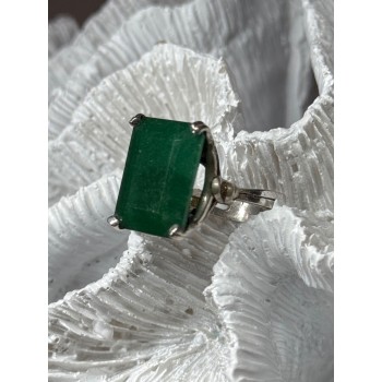 Vintage 925 Sterling Silver Emerald Ring Size 5