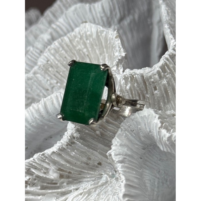 Vintage 925 Sterling Silver Emerald Ring Size 5