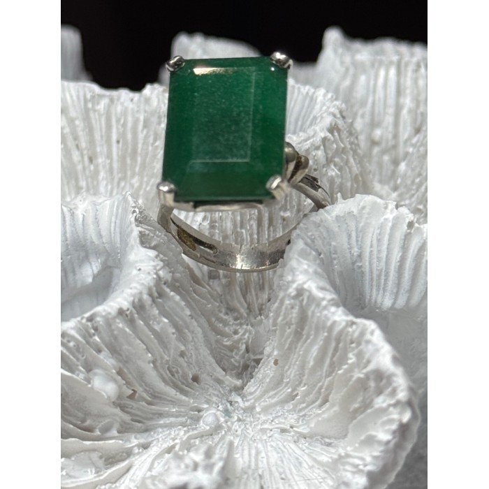 Vintage 925 Sterling Silver Emerald Ring Size 5