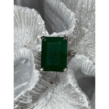 Vintage 925 Sterling Silver Emerald Ring Size 5