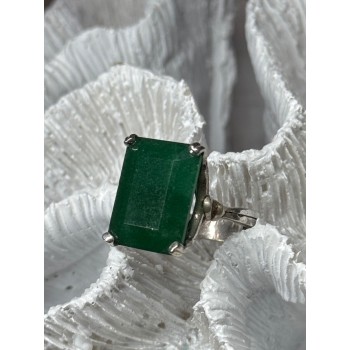 Vintage 925 Sterling Silver Emerald Ring Size 5