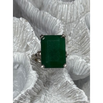 Vintage 925 Sterling Silver Emerald Ring Size 5