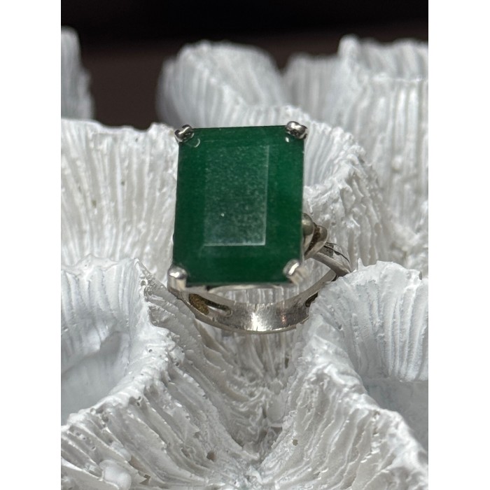 Vintage 925 Sterling Silver Emerald Ring Size 5