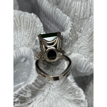 Vintage 925 Sterling Silver Emerald Ring Size 5