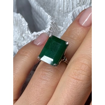 Vintage 925 Sterling Silver Emerald Ring Size 5