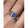 Men's 925 Sterling Silver Star Sapphire Ring Size 10