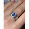 Men's 925 Sterling Silver Star Sapphire Ring Size 10