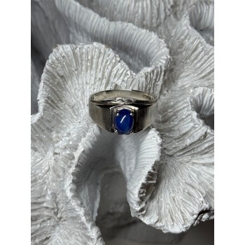Men's 925 Sterling Silver Star Sapphire Ring Size 10