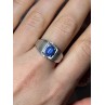 Men's 925 Sterling Silver Star Sapphire Ring Size 10