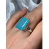925 Sterling Silver Aquamarine Ring Size 7.5
